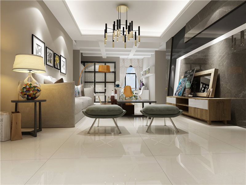 大理石瓷砖白玉兰IPGS90003客厅空间效果图