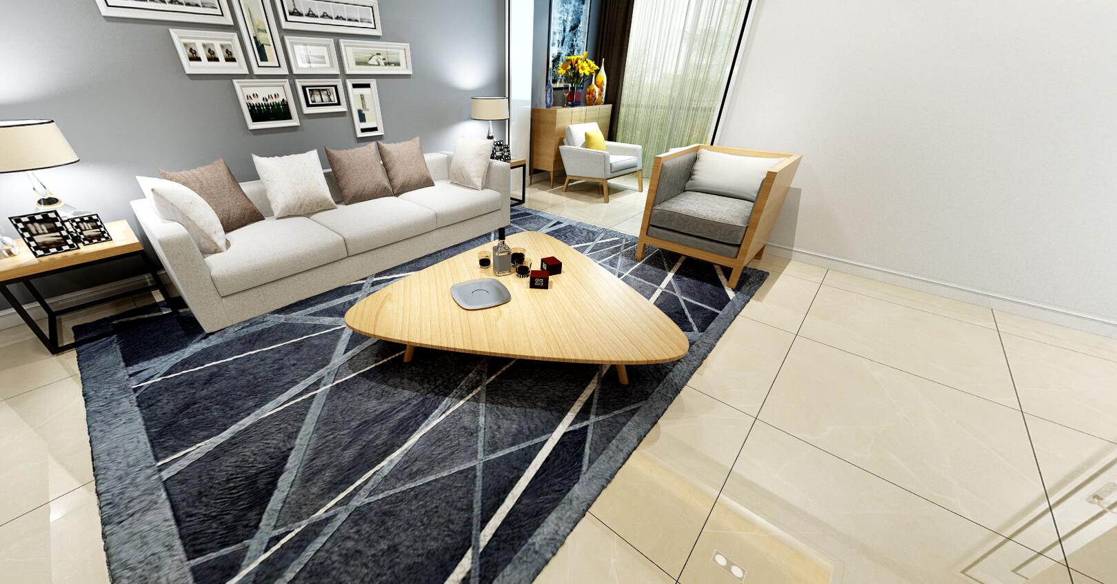 大理石瓷砖维纳斯黄IPGS90044客厅空间效果图1